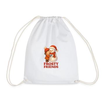 Frosty Friends Winter Warmth - Drawstring Bag - white - Front
