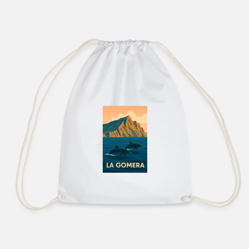 La Gomera Dolphins - Drawstring Bag - white