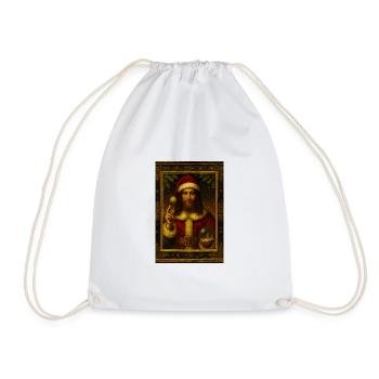Old style Santa Claus Crystal ball - Drawstring Bag - white - Front