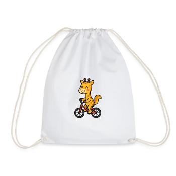 Giraffe auf dem Fahrrad - Turnbeutel - Weiß - Vorne