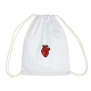 cuore_anatomico - Drawstring Bag - white - Front