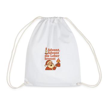 Advent Santa Claus Liver Burns Funny Mulled Wine - Drawstring Bag - white - Front