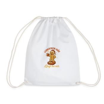 Gingerbread Diet Christmas Party Advent - Drawstring Bag - white - Front