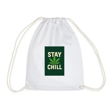 Stay Chill Cannabis Leaf - Drawstring Bag - white - Front