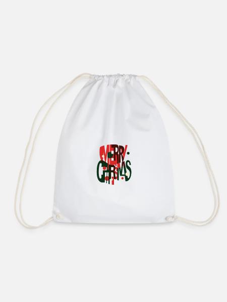 Merry Christmas – Futuristic Xmas Design - Drawstring Bag - white