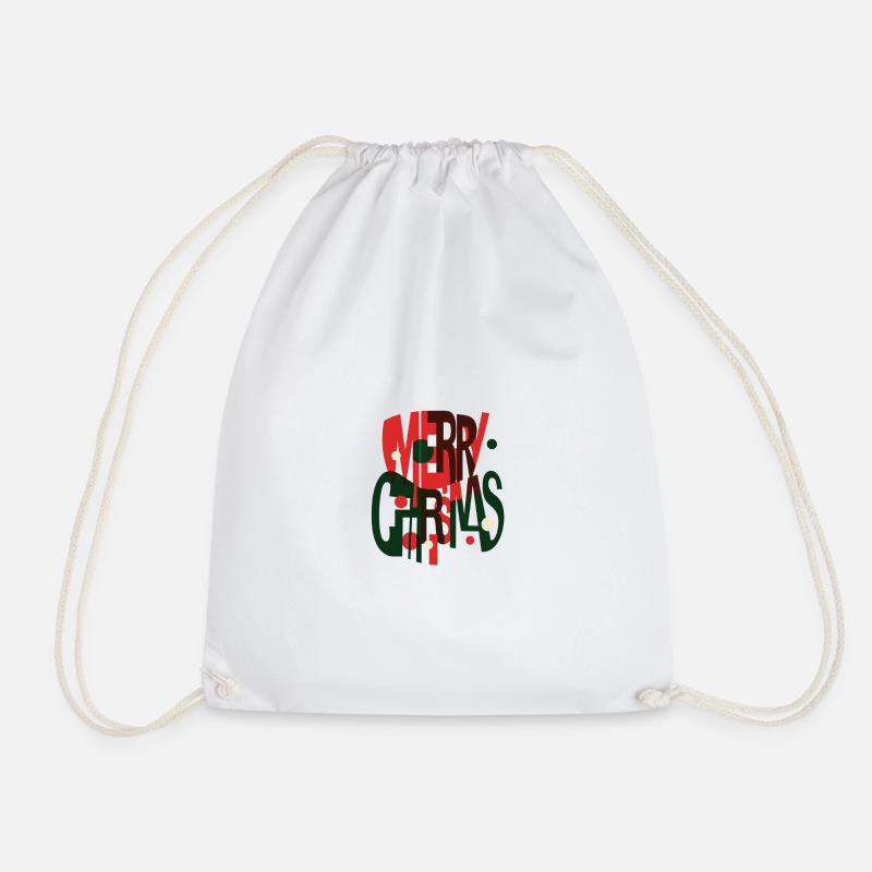 Merry Christmas – Futuristic Xmas Design - Drawstring Bag - white