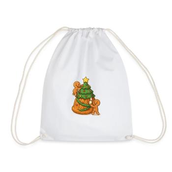Gingerbread men mannele alsace kougelhopf - Drawstring Bag - white - Front