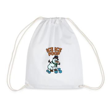 schneemann eiswürfel kinder witzig pups - Drawstring Bag - white - Front