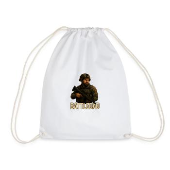 BattleDad – Conception de soldat joueur vétéran - Sac de sport léger - blanc - Devant