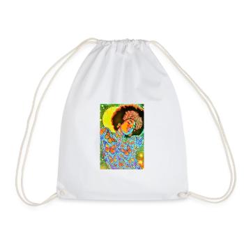 Butterfly Soul in Neon Bloom - Drawstring Bag - white - Front