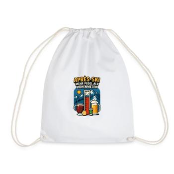Après-ski: More levels than altitude - Drawstring Bag - white - Front