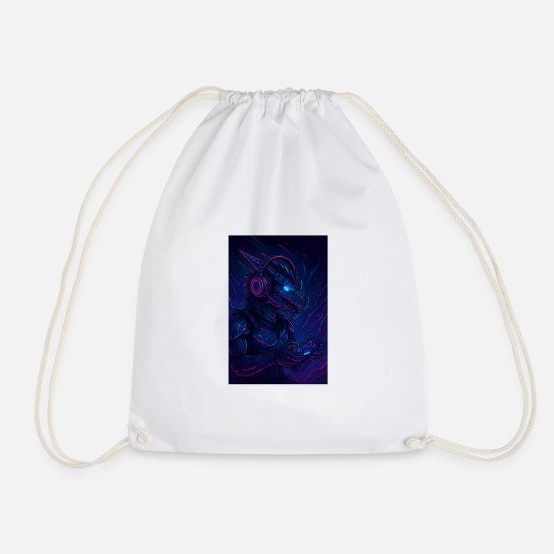 Neon Drachen Gamer - Turnbeutel - Weiß