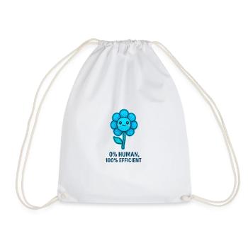 Flower Robot 0% Human - Drawstring Bag - white - Front