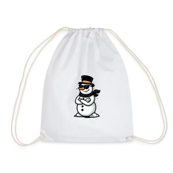 Cooler Schneemann mit Sonnenbrille - Turnbeutel - Weiß - Vorne