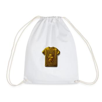 T-shirt chiot doré aux ornements - Sac de sport léger - blanc - Devant