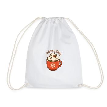 Warm cocoa with marshmallows - Drawstring Bag - white - Front