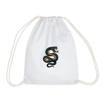 Cobra in Turquoise Gold Pattern - Drawstring Bag - white - Front