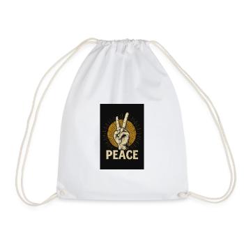 Peace Hand Retro Design - Turnbeutel - Weiß - Vorne