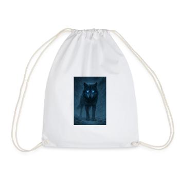 Blauäugiger Wolf in einem Schneesturm - Turnbeutel - Weiß - Vorne
