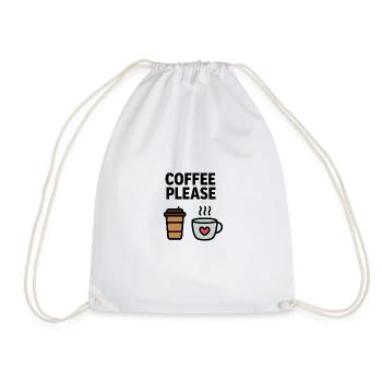 Becher & Herz Kaffee Icon - Turnbeutel - Weiß - Vorne