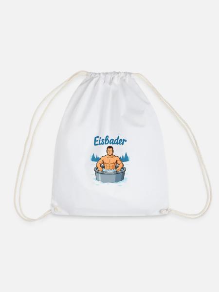 Eisbader Muskelmann im Eisbad - Drawstring Bag - white