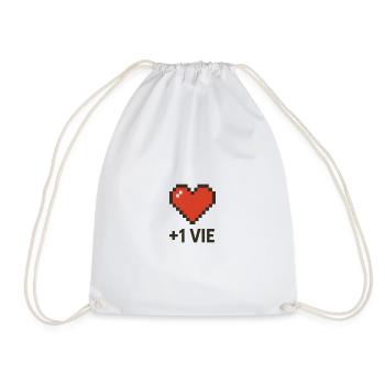 Cœur Pixel +1 Vie Retro - Sac de sport léger - blanc - Devant