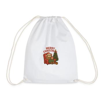 Cozy Christmas lazy in the armchair - Drawstring Bag - white - Front