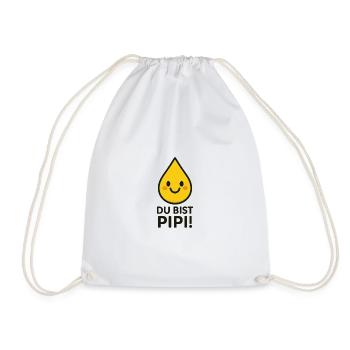 Yellow Drop - Drawstring Bag - white - Front