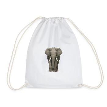 Éléphant majestueux dans des illustrations détaillées - Sac de sport léger - blanc - Devant
