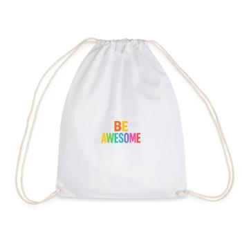 Be Awesome Regenbogen Boost - Turnbeutel - Weiß - Vorne