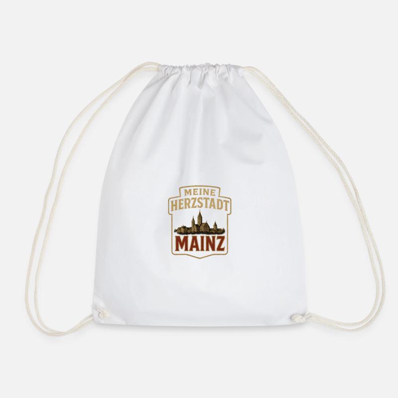 My heart city Mainz - Drawstring Bag - white