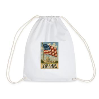 Gott segne Amerika Flaggenkunst - Turnbeutel - Weiß - Vorne