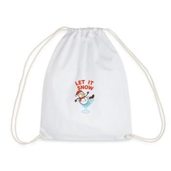 Let It Snow Snowman Cocktail Design - Drawstring Bag - white - Front