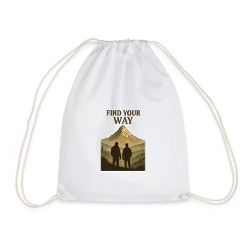 Silhouette de randonneur de montagne Trouve ton chemin - Sac de sport léger - blanc - Devant