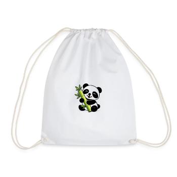 Panda Bamboo Soft Lime - Drawstring Bag - white - Front