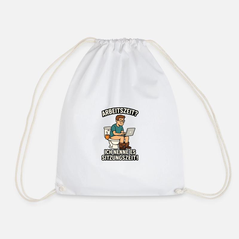 Session time on the laptop - Drawstring Bag - white