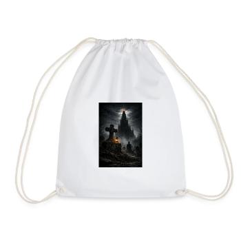 Gothic Castle in the Fog - Drawstring Bag - white - Front