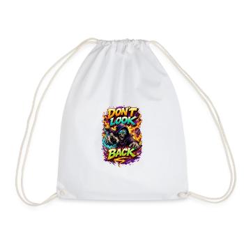 Dont Look Back Skeleton Neon - Drawstring Bag - white - Front
