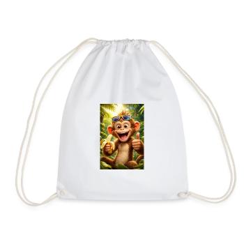 Monkey of all intensive care units - Drawstring Bag - white - Front