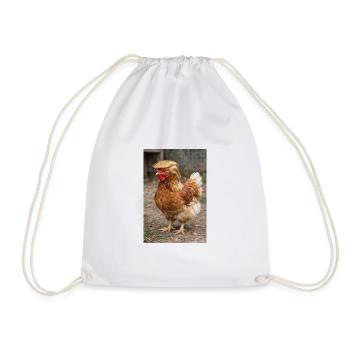 Chicken with Hair Retro - Drawstring Bag - white - Front