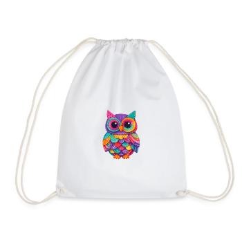 Patchwork Owl Magic - Drawstring Bag - white - Front