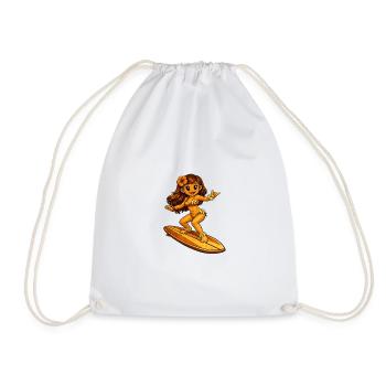 Surfer Hawaiian style - Drawstring Bag - white - Front