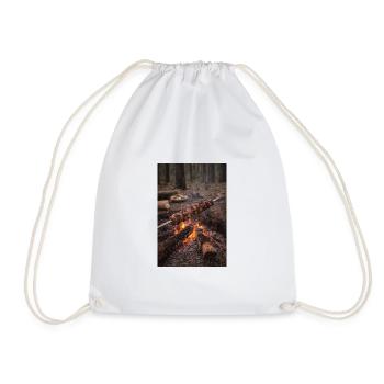 Campfire skewer in the forest - Drawstring Bag - white - Front