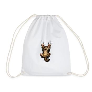 Saut heureux du chaton - Sac de sport léger - blanc - Devant
