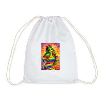 Rainbow girl in the evening light - Drawstring Bag - white - Front