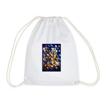 Cosmic Planet Portrait - Drawstring Bag - white - Front