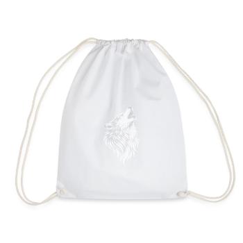 Loup hurlant dans le style vintage - Sac de sport léger - blanc - Devant