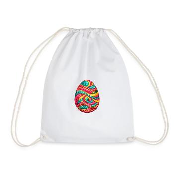 Œuf de Pâques en spirale coloré - Sac de sport léger - blanc - Devant