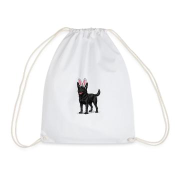 Chien sombre aux oreilles de lapin - Sac de sport léger - blanc - Devant