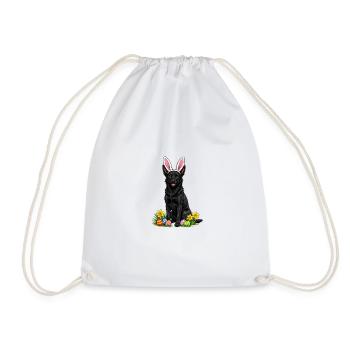 Chien de Pâques avec des oreilles de lapin et des œufs de Pâques - Sac de sport léger - blanc - Devant